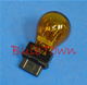  #3057A AMBER MINIATURE BULB PLASTIC WEDGE BASE - 12.8/14.0 Volt 2.1/0.48 Amp Painted Amber S-8, Plastic Wedge Base, 24 MSCP C-6/C-6 Filament Design, 1,200/5,000 Average Rated Hours, 2.09" Maximum Overall Length 