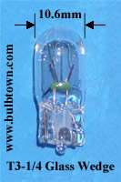 T3-1/4 Glass Wedge Base Bulb