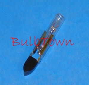  #12A1 MINIATURE BULB #1 SLIDE BASE - 12 Volt 0.1 Amp T-2, Slide Base #1, C-2F Filament Design, 8,000 Average Rated Hours, 1.69" Maximum Overall Length 