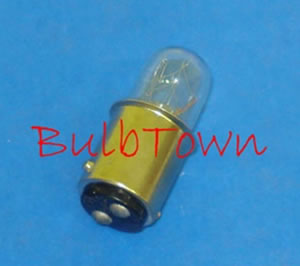  3T-4 DC 130 VOLT BA15D BASE - 130 Volt 0.023 Amp 3 Watt Clear T4 Double Contact Bayonet (BA15d) Base, 3,000 Average Rated Hours 