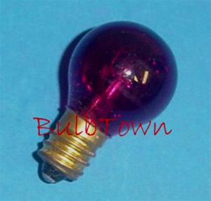7G8/TR/130V - 7 Watt G8 Transparent Red 1" Globe 130 Volt Candelabra (E-12) Brass Base
