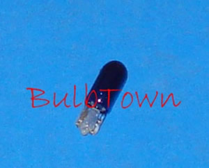  #85B BLUE MINIATURE BULB GLASS WEDGE BASE - 28.0 Volt .04 Amp Transparent Blue T 1-3/4 Subminiature Wedge Base, C-2F Filament Design 0.30 MSCP. 0.80" Overall Length, 7,000 Average Rated Hours. #85/TB 