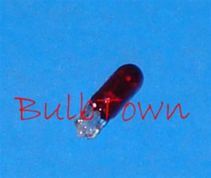  #85R RED MINIATURE BULB GLASS WEDGE BASE - 28.0 Volt .04 Amp Transparent Red T 1-3/4 Subminiature Wedge Base, C-2F Filament Design 0.30 MSCP. 0.80" Overall Length, 7,000 Average Rated Hours. #85/TR 