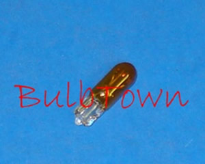  #85Y YELLOW MINIATURE BULB GLASS WEDGE BASE - 28.0 Volt .04 Amp Transparent Yellow T 1-3/4 Subminiature Wedge Base, C-2F Filament Design 0.30 MSCP. 0.80" Overall Length, 7,000 Average Rated Hours. #85/TY  