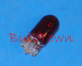 #194R RED MINIATURE BULB GLASS WEDGE BASE - 14 Volt 0.27 Amp Miniature Wedge Base Painted Red Bulb, C-2F Filament Design. 2,500 Average Rated Hours, 1.06" Maximum Overall Length 