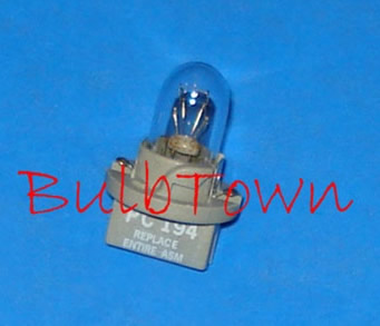  #PC194 MINIATURE BULB PC SOCKET BASE - 14 Volt 0.27 Amp Printed Circuit Socket Base, 2.0 MSCP, C-2F Filament Design. 2,500 Average Rated Hours, 1.11" Maximum Overall Length 