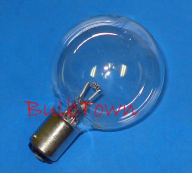  #1238 MINIATURE BULB BA15D BASE - 32 Volt 3.5 Amp 112 Watt G16-1/2 Double Contact Bayonet Base, 225.0 MSCP CC-6 Filament Design. 50 Average Rated Hours, 3.00" Maximum Overall Length 