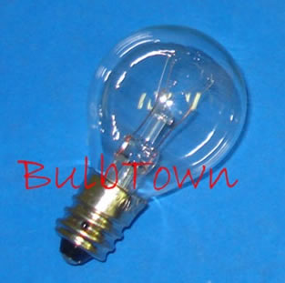  5G-9 1/2/C/24 VOLT CLEAR GLOBE E12 BASE - 24 Volt 5.0 Watt Clear G9-1/2 Globe Candelabra Screw (E-12) Base C-2V Filament Design. 1,500 Average Rated Hours. 1.80" Maximum Overall Length. 1-1/5" Maximum Outer Diameter 