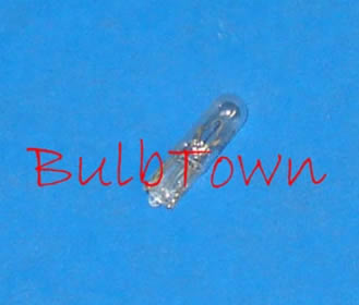 #2723 MINIATURE BULB GLASS WEDGE BASE - 12.0 Volt 0.19 Amp 2.28 Watt T-1 3/4 Glass Wedge Base C-2V Filament Design 1.48 MSCP. 0.80