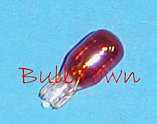  #24A AMBER MINIATURE BULB GLASS WEDGE BASE - 14 Volt 0.24 Amp Painted Amber, T2-3/4 Sub-Miniature Wedge Base, C-2V Filament Design,  1,500 Average Rated Hours, 0.91" Maximum Overall Length. #24A Miniature Bulb 