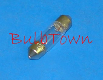#3021 MINIATURE BULB SV7MM BASE - 12 Volt 0.25 Amp 3 Watt 8mm Festoon Cap Base, C-8 Filament Design, 2.0 MSCP. 1,000 Average Rated Hours, 1.14" Maximum Overall Length