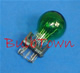  #3157G GREEN MINIATURE BULB PLASTIC WEDGE BASE - 12.8/14.0 Volt 2.1/0.48 Amp Painted Green S-8, Plastic Wedge Base, C-6/C-6 Filament Design, 1,200/5,000 Average Rated Hours, 2.09" Maximum Overall Length 