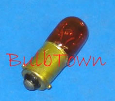  #44O ORANGE MINIATURE BULB BA9S BASE - 6.3 Volt .25 Amp T3-1/4 Miniature Bayonet (BA9S) Base, 0.9 MSCP C-2R Filament Design. 1.19" Maximum Overall Length. 3,000 Average Rated Hours. #44O 