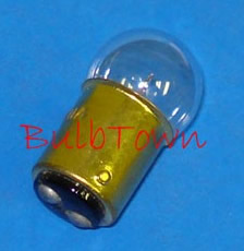 #82 MINIATURE BULB BA15D BASE - 6.5 Volt 1.02 Amp G6 Double Contact Bayonet (Ba15D) Base, 6.0 MSCP C-6 Filament Design. 500 Average Rated Hours, 1.44" Maximum Overall Length. #82