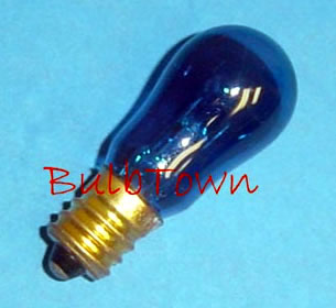 6S6/BLUE/130V MINIATURE BULB E12 BASE - 6 Watt S6 Transparent Blue Candelabra (E12) Base 130 Volt. 1,500 Average Rated Hours, 1-7/8" Maximum Overall Length. 6S6/Blue 