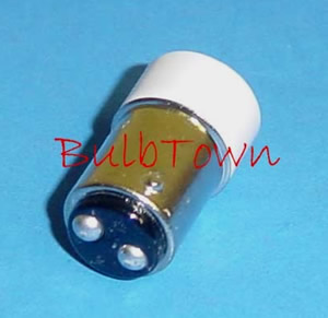 T5.5 36V-130V WHITE L.E.D. MINIATURE BULB BA15D BASE - White L.E.D. T5-1/2 Clear Double Contact (Ba15d) Base 36 Volt-130 Volt AC/DC. 100,000 Average Rated Hours, 1.30" Maximum Overall Length, 0.67" Maximum Overall Diameter 