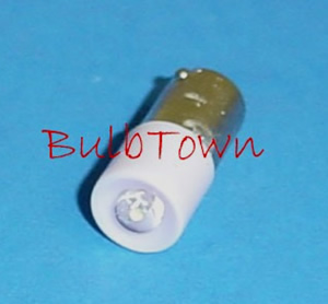 T3-1/4 6V-28V WHITE L.E.D. MINIATURE BULB BA9S BASE - White L.E.D. T3-1/4 Single Contact Miniature Bayonet (BA9S) Base 6 Volt-28 Volt AC/DC. 100,000 Average Rated Hours, 1.00" Maximum Overall Length, 0.39" Maximum Overall Diameter